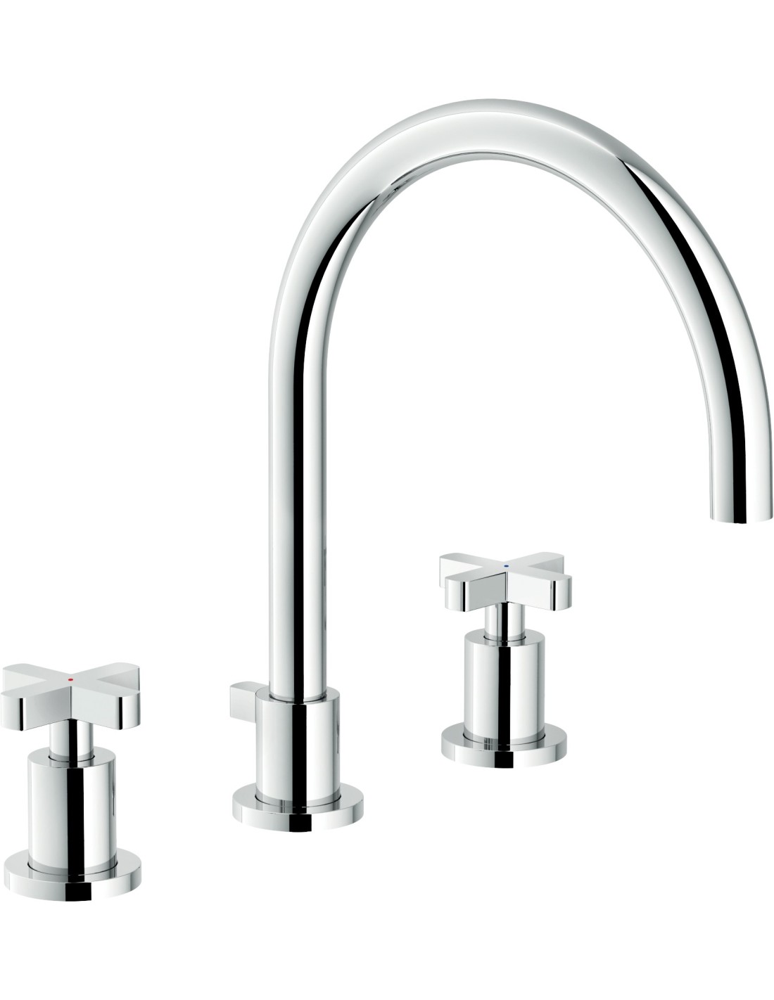 NOBILI - LIRA rubinetto lungo 3 fori con scarico cromo - LR116211/5