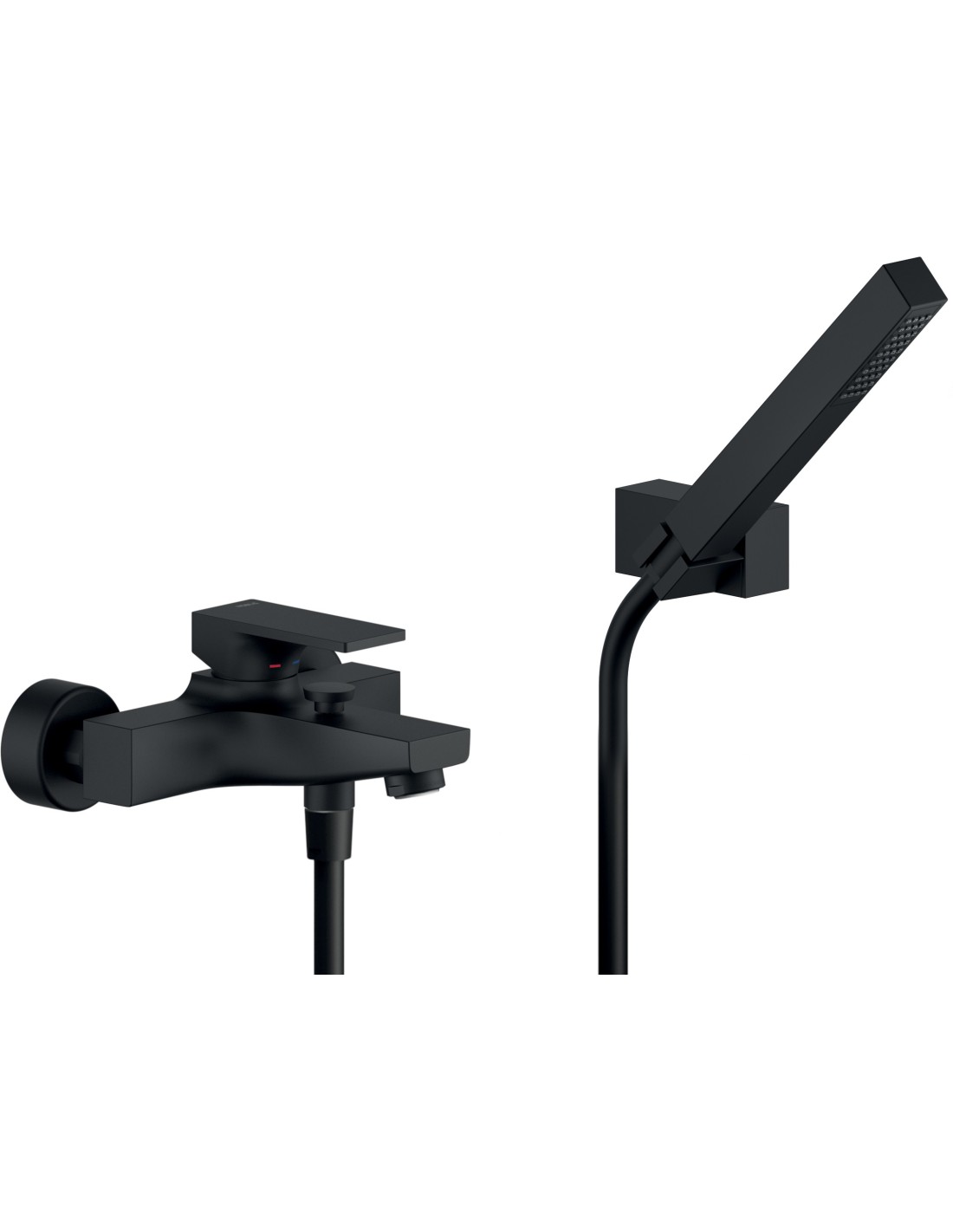Nobili Rubinetteria - Seven gruppo vasca NERO OPACO esterno con doccetta orientabile e flessibile SE124110BM