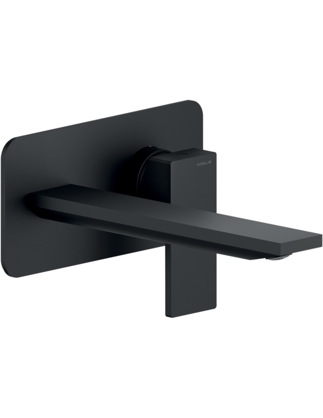 Nobili Rubinetterie - Seven miscelatore lavabo a parete completo NERO OPACO - Bocca Lunga