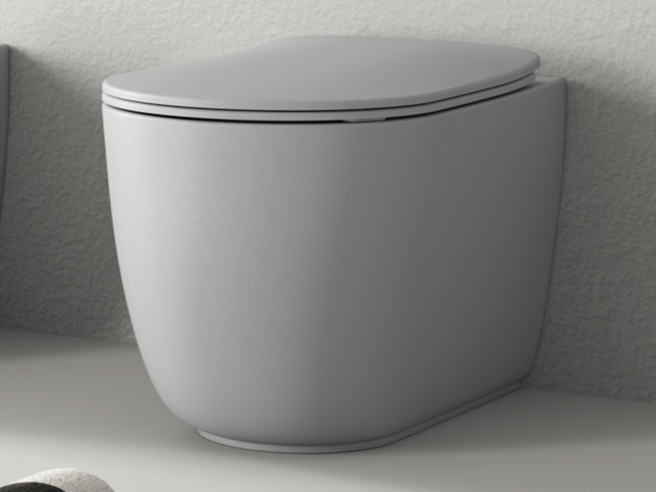 Wc a Terra Nolita Rimless Filomuro Scarico Traslato Grigio Opaco-23928