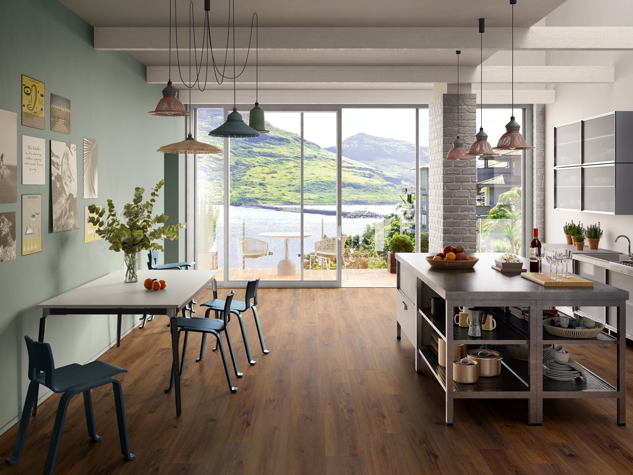 Pavimento Spc Nordik Brown Effetto Legno Rovere Scuro-74848