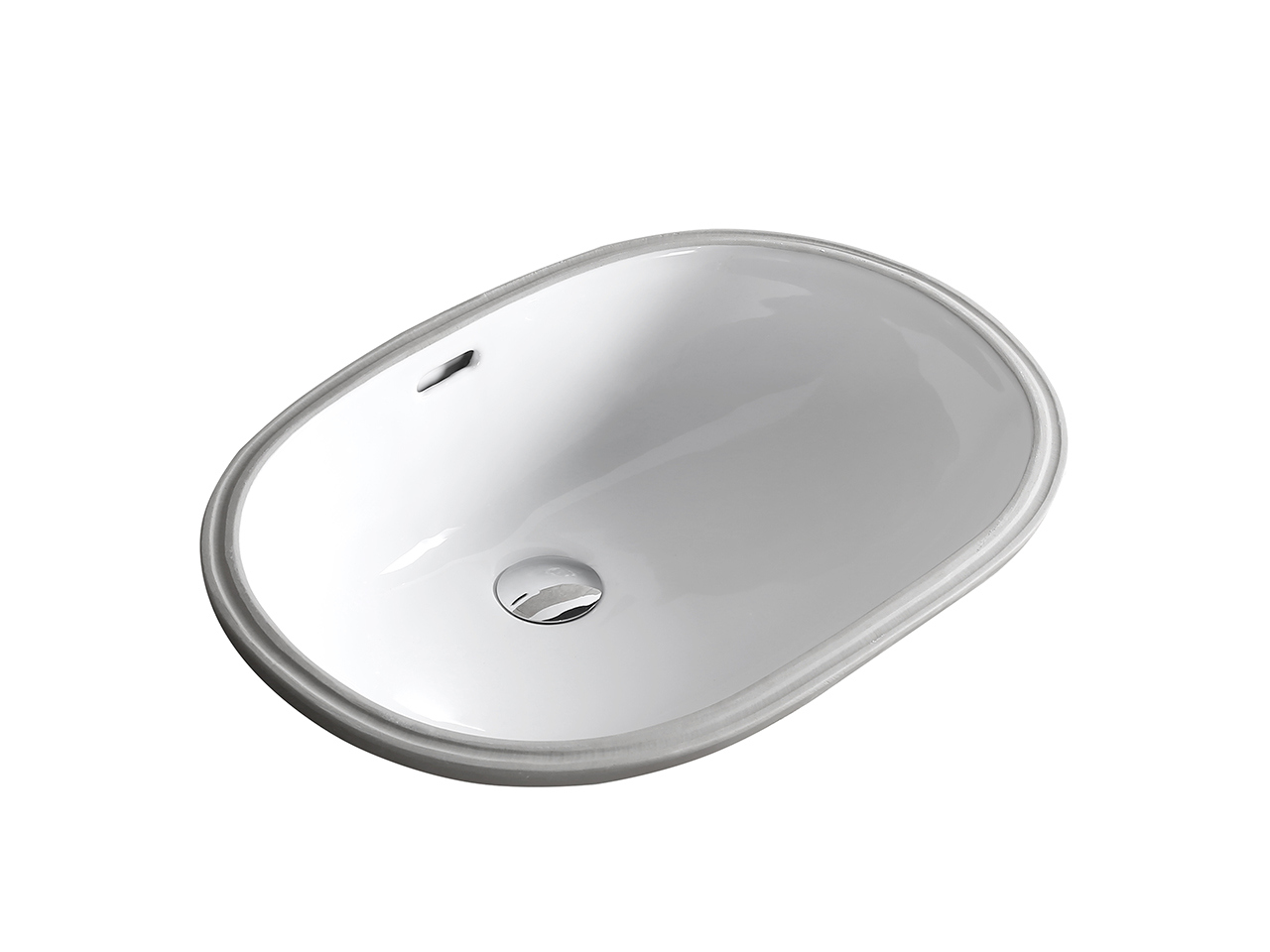 Lavabo da Incasso Sottopiano Oglio 54,5X40 in Ceramica Bianco Lucido-21354