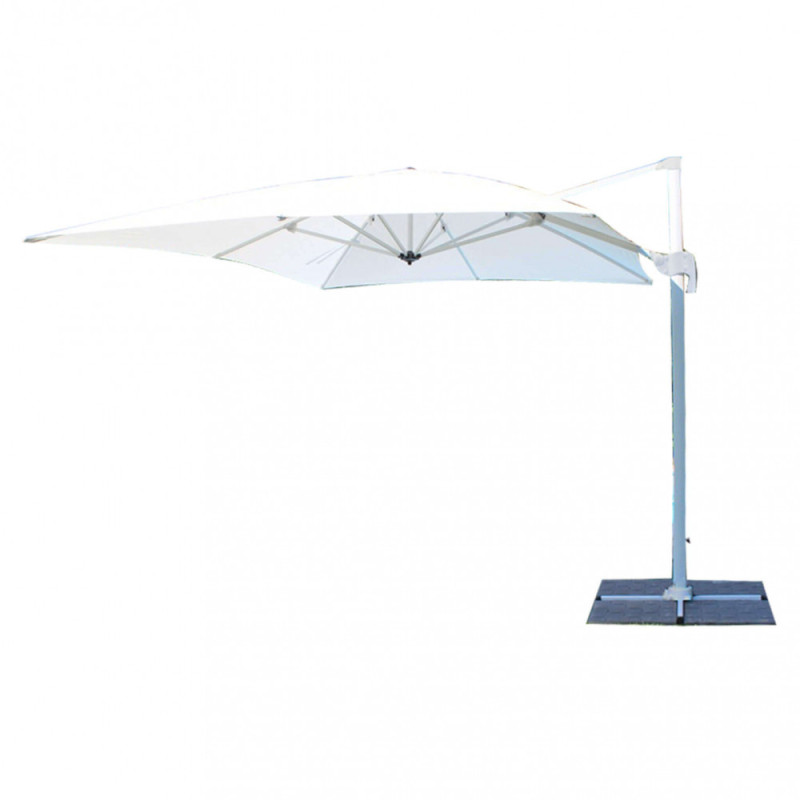 Ombrellone decentrato da giardino terrazzo bianco