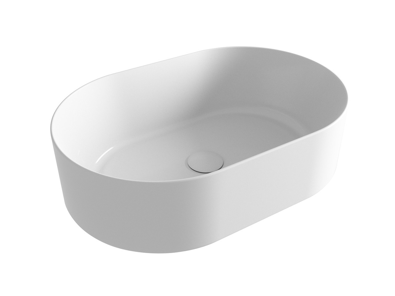 Lavabo da Appoggio Open Ovale 60x40 cm Senza Foro Miscelatore Bianco Lucido-69216