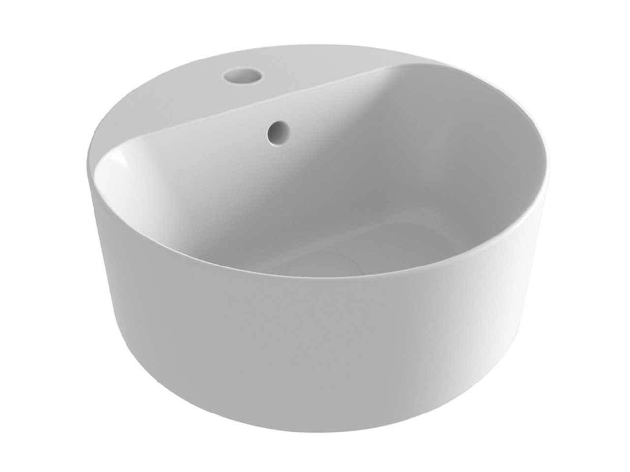 Lavabo da Appoggio Open Tondo Ø40 cm Monoforo Bianco Lucido-69219