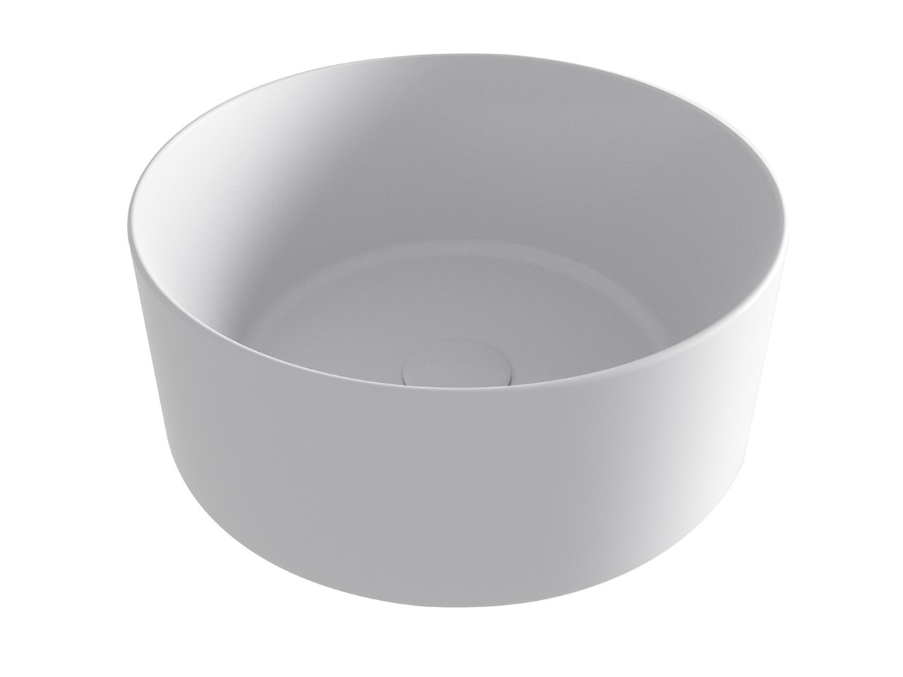 Lavabo da Appoggio Open Tondo Ø40 cm Senza Foro Miscelatore Bianco Lucido-69218