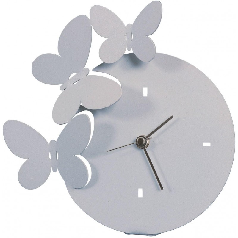 OROLOGIO “FARFALLE” DA TAVOLO ALLUMINIO. DIMENSIONE 21X21H ARTI E MESTIERI