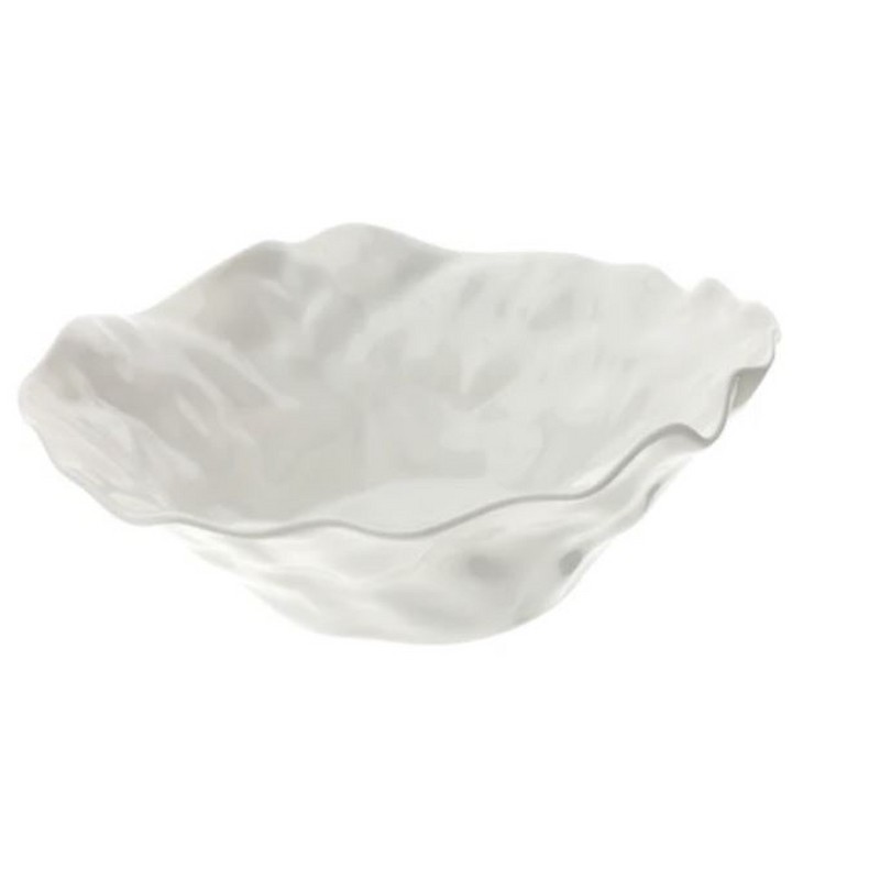 OYSTER CENTROTAVOLA/PORTAFRUTTA IN PORCELLANA BIANCA 37X29X11 CM. HERVIT