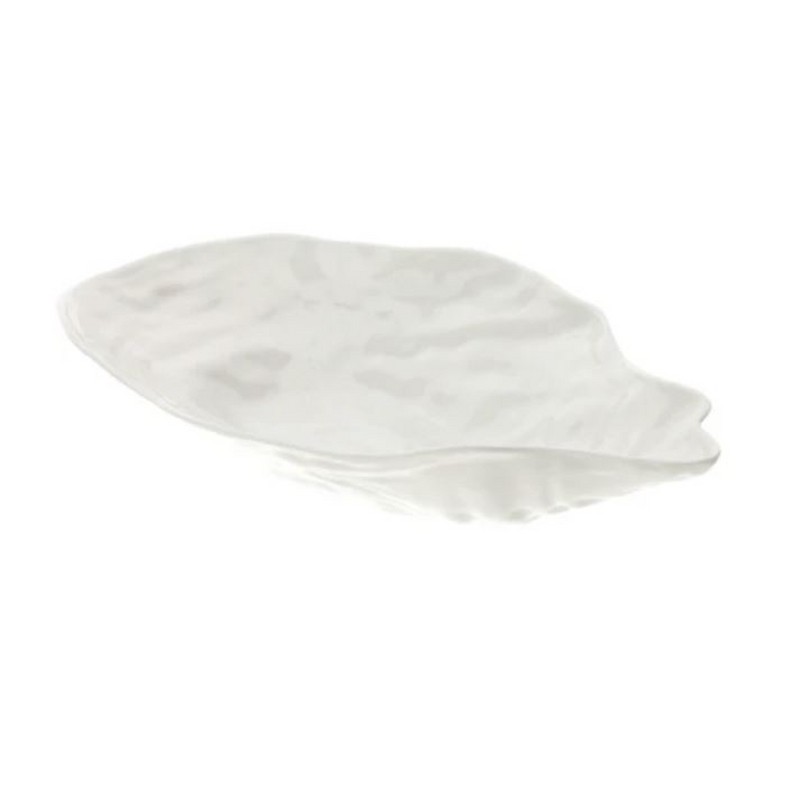 OYSTER CENTROTAVOLA/PORTAFRUTTA IN PORCELLANA BIANCA 43X26X7.5 CM. HERVIT