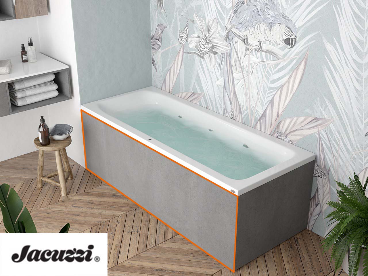 Pannello Frontale per Vasca Idromassaggio Jacuzzi® Silk 170 cm Cemento-63600