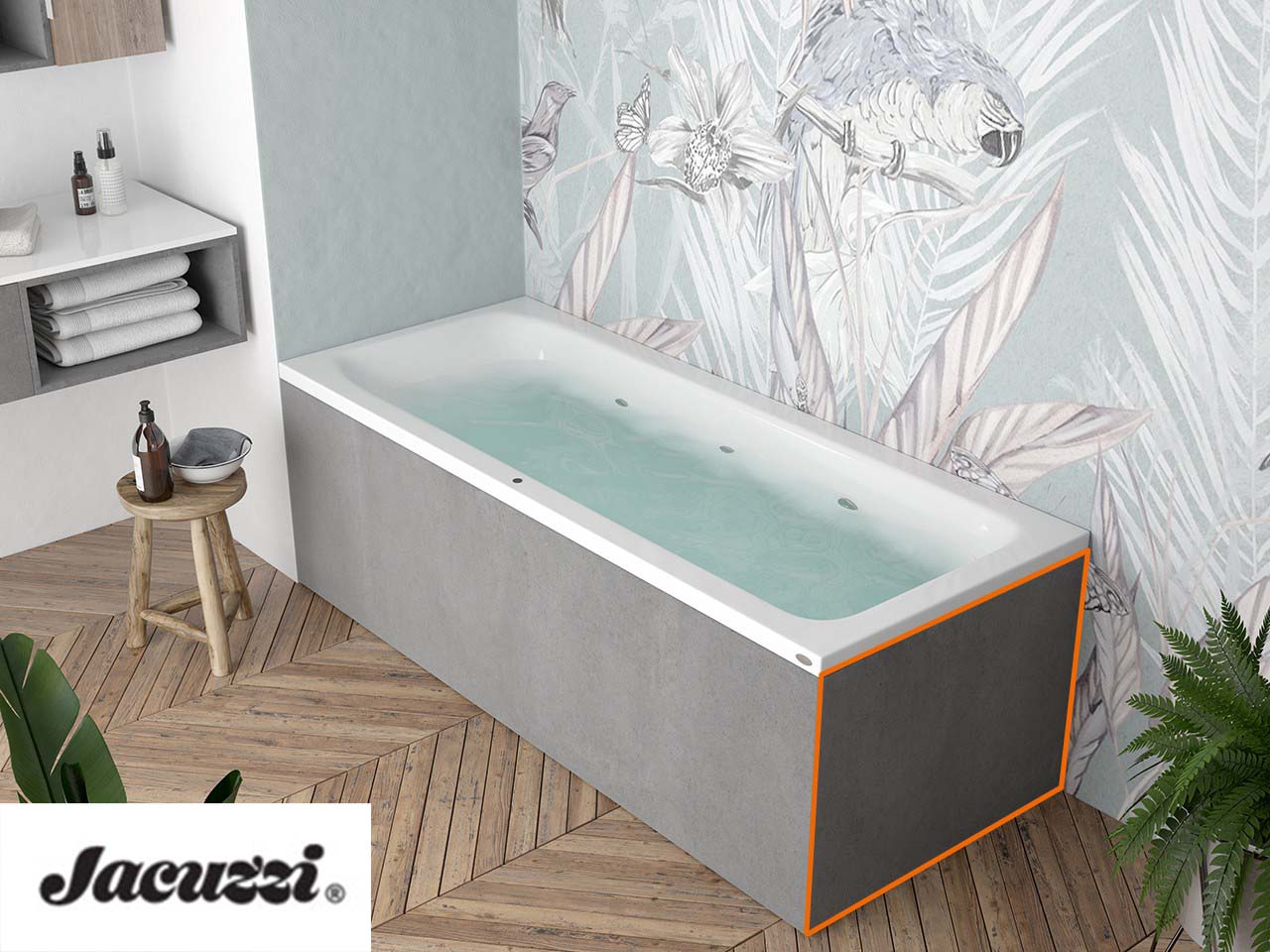 Pannello Laterale per Vasca Idromassaggio Jacuzzi® Silk 70 cm Cemento-63596