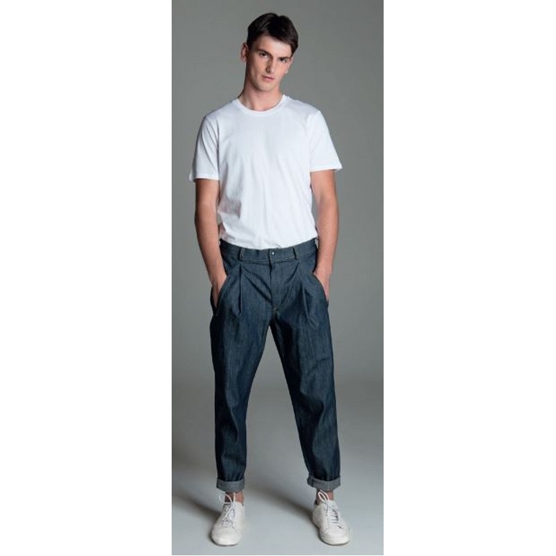 PANTALONE TG M DENIM CON PENCES DUE TASCHE AVANTI UNA DIETRO GRANDE
