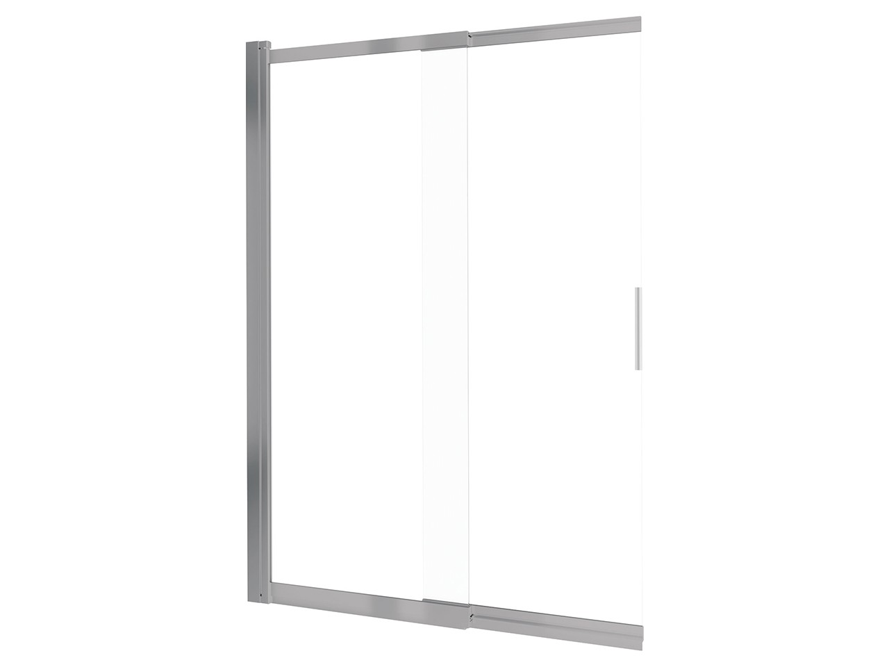 Parete Vasca Prizma Anta Scorrevole cm 100 H140 Est 58,7-98,1 Cristallo 6 mm Trasparente Profili Effetto Inox Spazzolato-79078