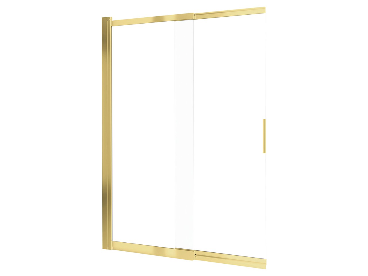 Parete Vasca Prizma Anta Scorrevole cm 100 H140 Est 58,7-98,1 Cristallo 6 mm Trasparente Profili Oro Lucido-79075