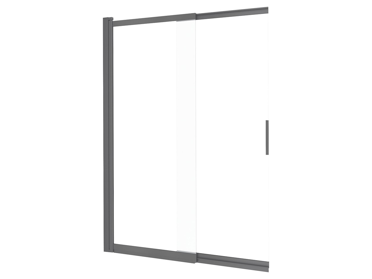 Parete Vasca Prizma Anta Scorrevole cm 100 H140 Est 58,7-98,1 Cristallo 6 mm Trasparente Profili Titanio-79074