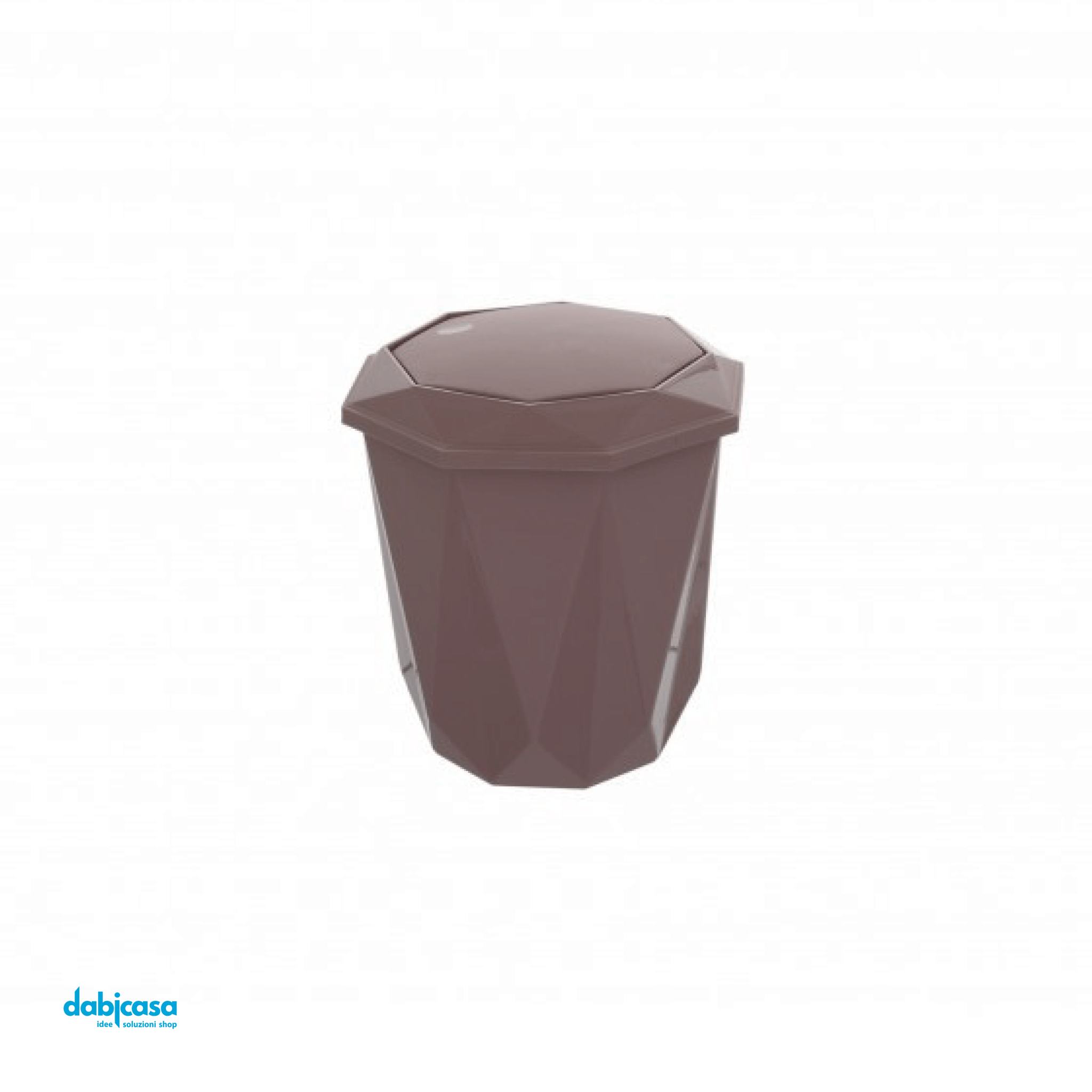 Pattumiera "Diamond Basculante" C/Coperchio Basculante In Plastica Finitura Rosa Da 5,5 Lt