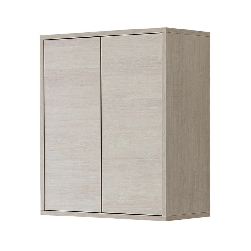 Pensile bagno 60 cm sospeso linea Way rovere chiaro 2 ante apertura push