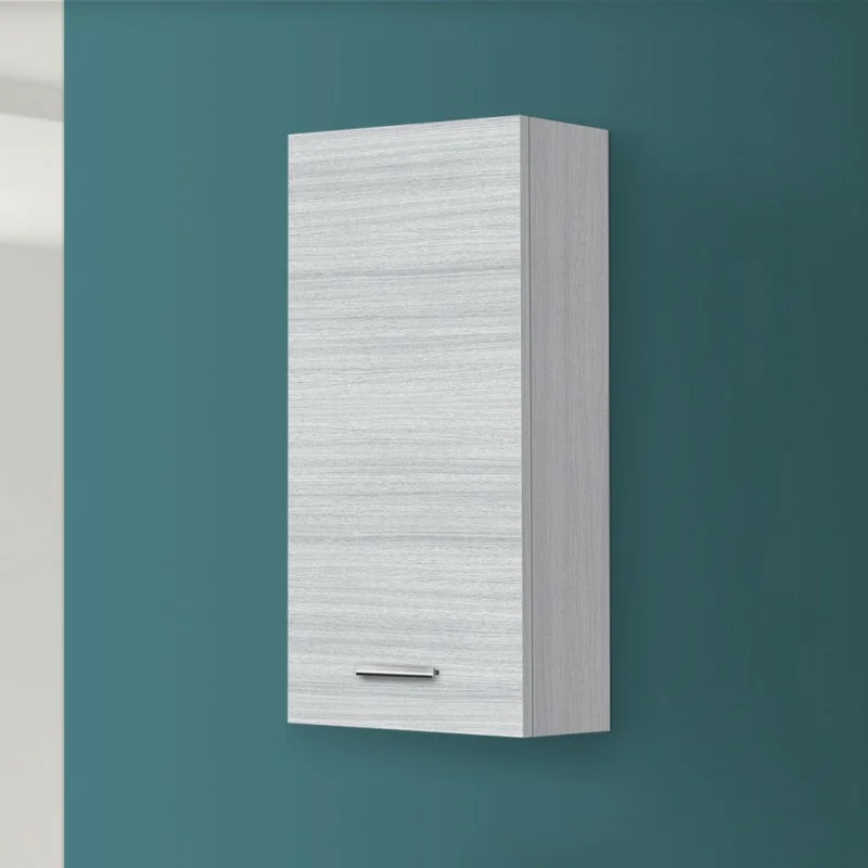 Pensile bagno sospeso 35 cm grigio con ripiano regolabile Desya