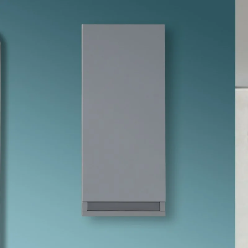 Pensile Sospeso Bagno Salvaspazio H. 69 cm Grigio Opaco con ripiano