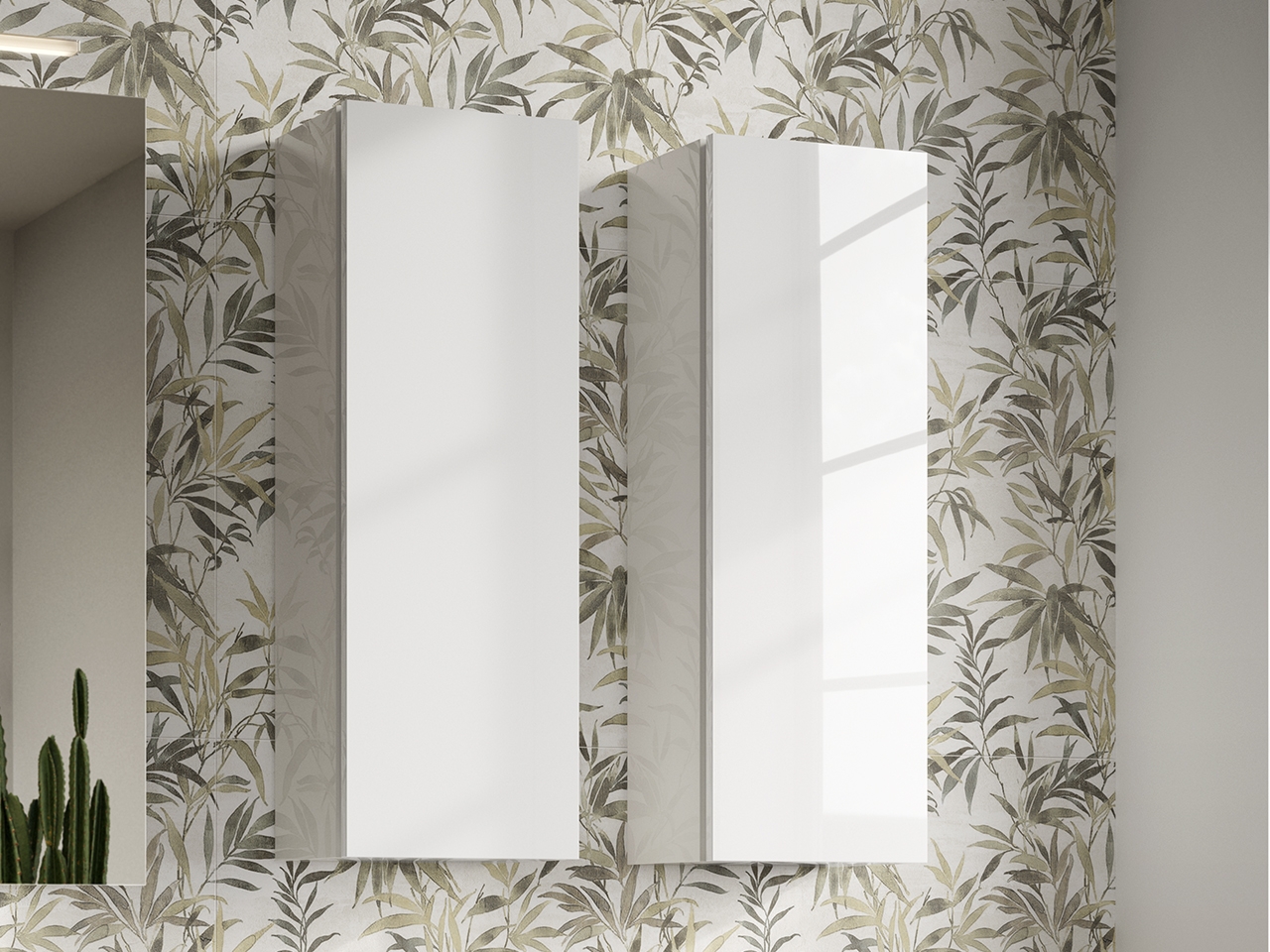 Pensile TOUCH cm. L28xP25xH84 Bianco Lucido-66546