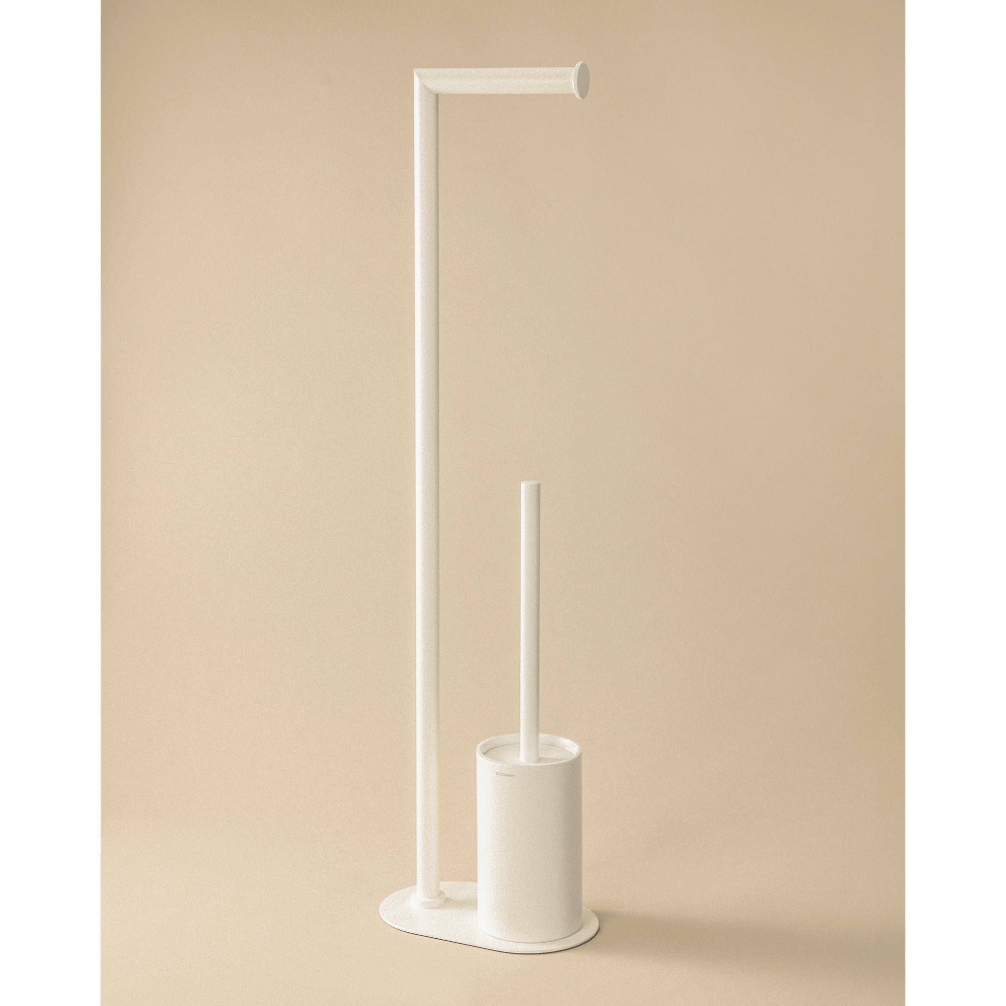 Piantana Portarotolo/Scopino Base In Acciaio Cosmic "Architect S+" Bianco Opaco