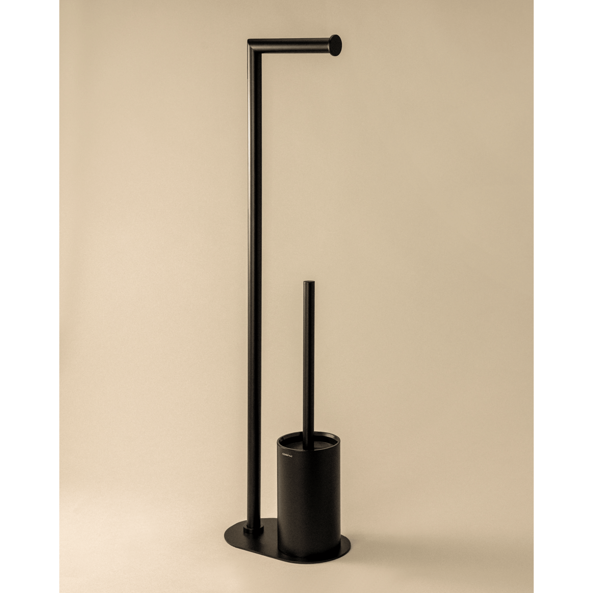 Piantana Portarotolo/Scopino Base In Acciaio Cosmic "Architect S+" Nero Opaco