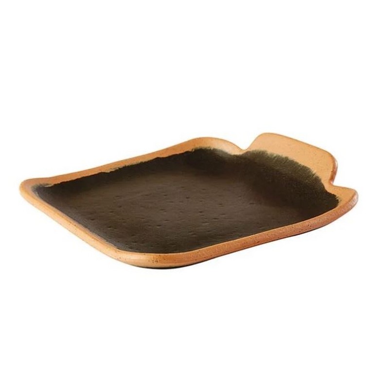 PIATTO CM. 14X13X2,5 MELAMINA MARRONE APS