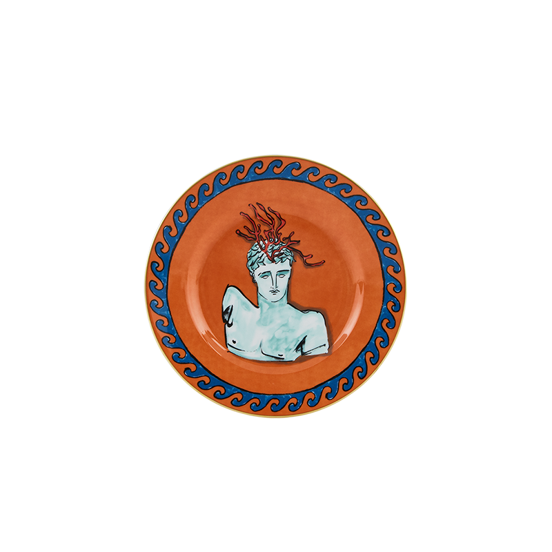 Piatto dessert rock orange Il Viaggio Di Nettuno Ginori 1735 cm 22