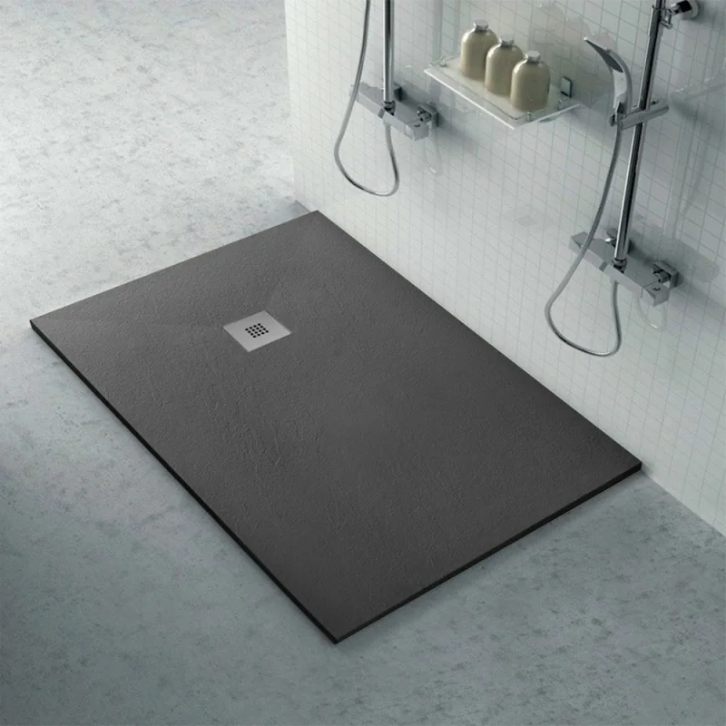 Piatto doccia 100x120 marmo resina Karen antracite effetto pietra