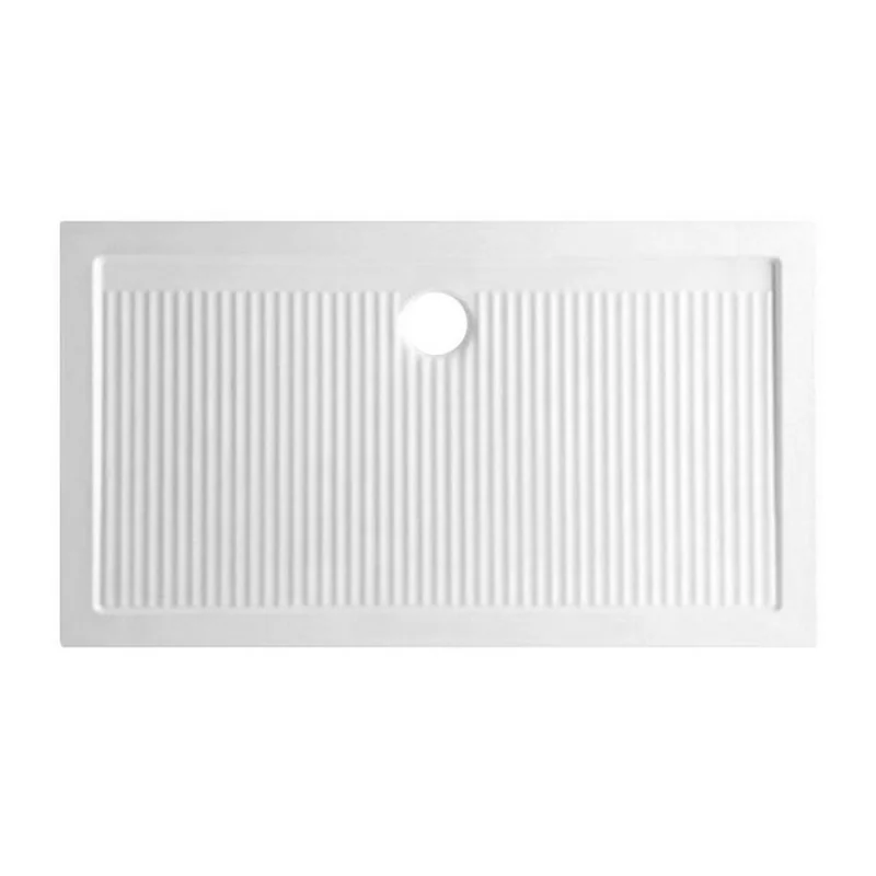 Piatto doccia 70x100 H 6.5 rettangolare in ceramica bianca con antiscivolo Ferdy