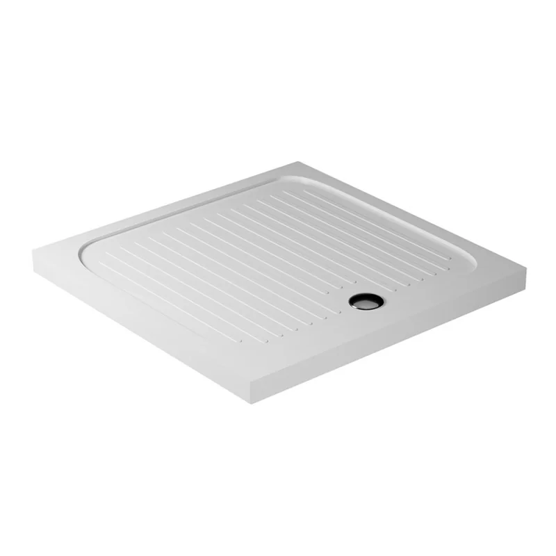 Piatto doccia 90x90 H 6 quadrato in ceramica bianca con antiscivolo