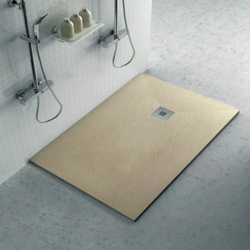 Piatto doccia filo pavimento 80x110 in resina Karen pietra tortora