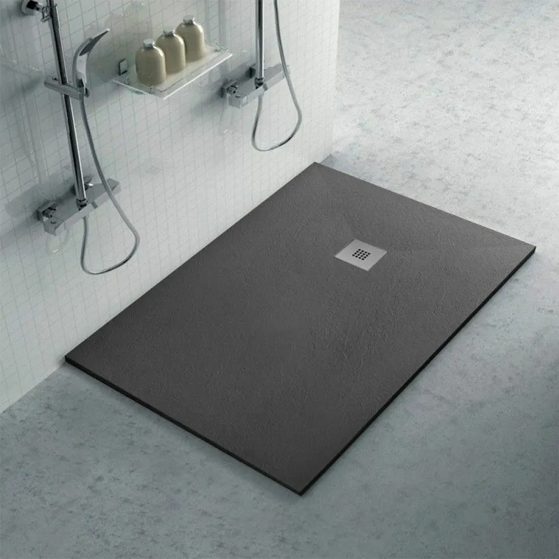 Piatto doccia filo pavimento 80x120 in resina Karen pietra ardesia
