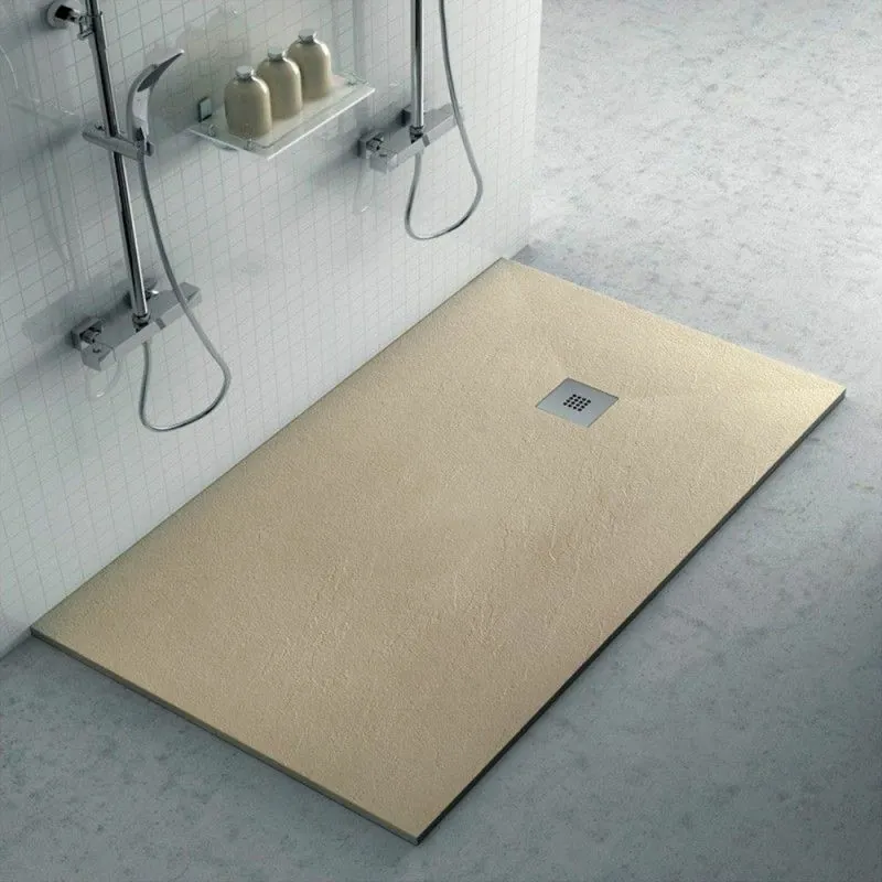 Piatto doccia filo pavimento Karen 70x170 in resina pietra tortora