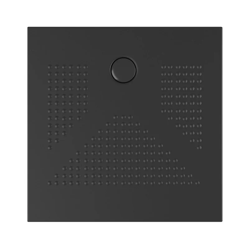 Piatto doccia quadrato 80x80 H3 cm in ceramica nero opaco con antiscivolo Ruy