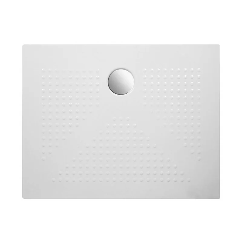 Piatto doccia rettangolare 70x100 H3 cm in ceramica bianco opaco con antiscivolo Ruy