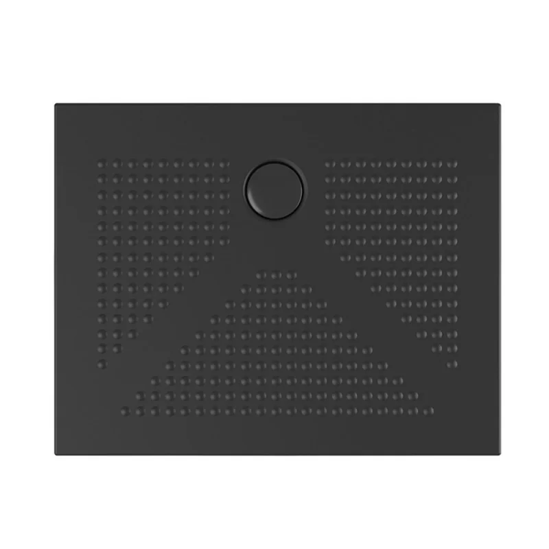 Piatto doccia rettangolare 80x100 H3 cm in ceramica nero opaco con antiscivolo Ruy