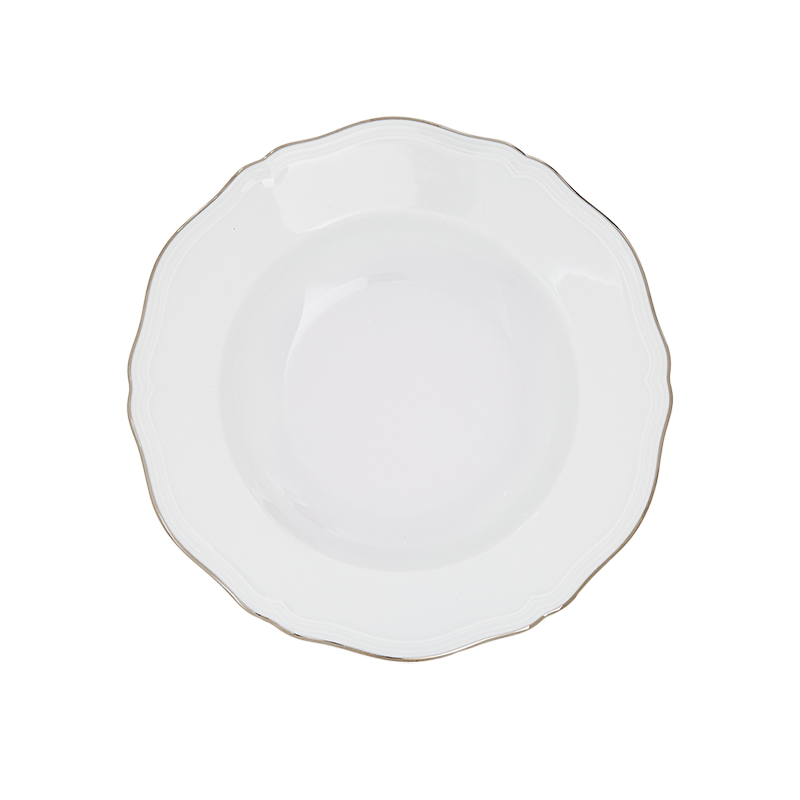 Piatto fondo Ginori 1735 Corona Platino Antico doccia cm 24