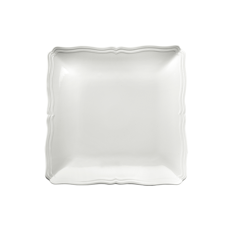 Piatto piano quadrato Ginori 1735 Antico doccia bianco cm 30