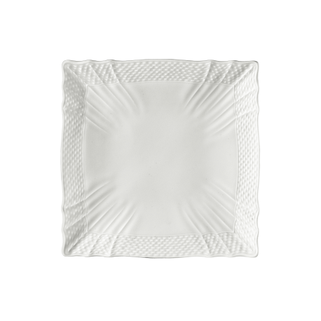 Piatto piano quadrato Vecchio Ginori Bianco Ginori 1735 cm 21