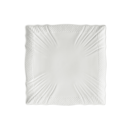 Piatto piano quadrato Vecchio Ginori Bianco Ginori 1735 cm 27