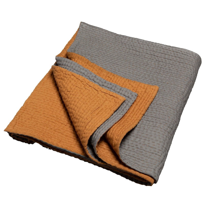 Plaid velo Kantha Ochre Niki Jones