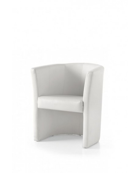 POLTRONCINA IMBOTTITA BIANCA ECO PELLE L. 67 P. 58 H. 75