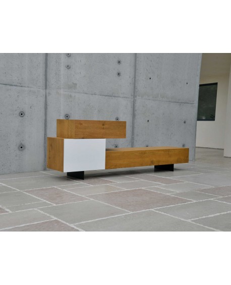 Porta tv rovere nodato finitura grano