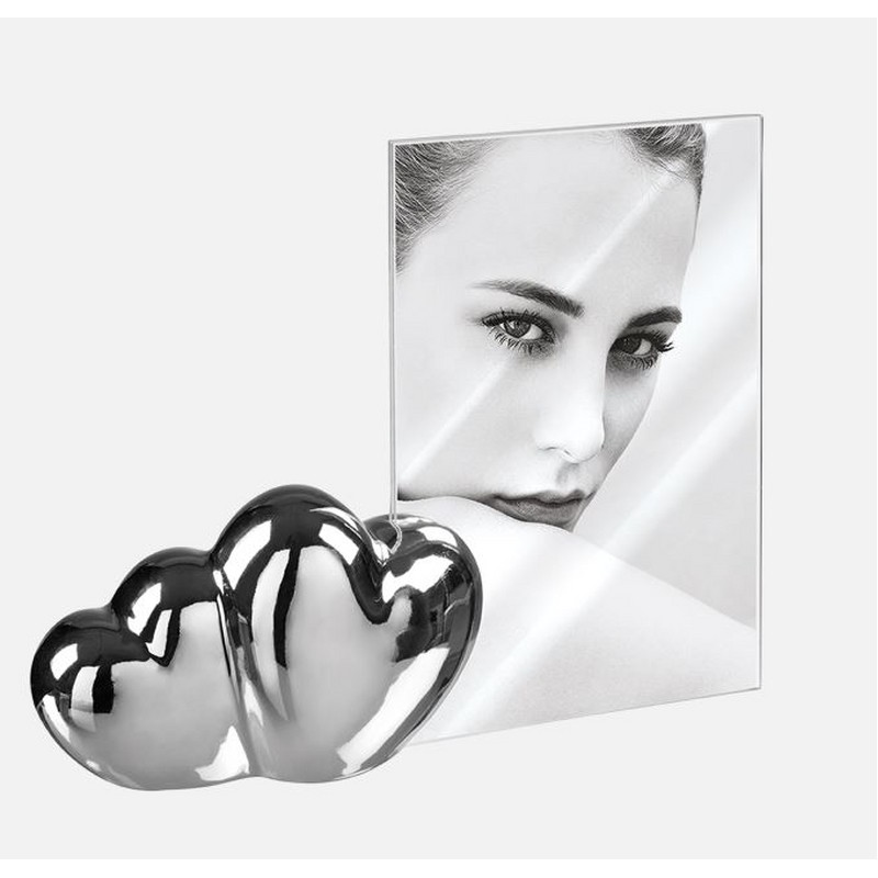 PORTAFOTO 10X15 CM. IN ACRILICO CON CUORI IN CERAMICA MASCAGNI