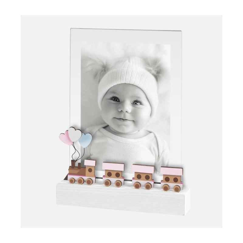 PORTAFOTO 13X18 IN LEGNO E ACRILICO CON DETTAGLI ROSA MASCAGNI