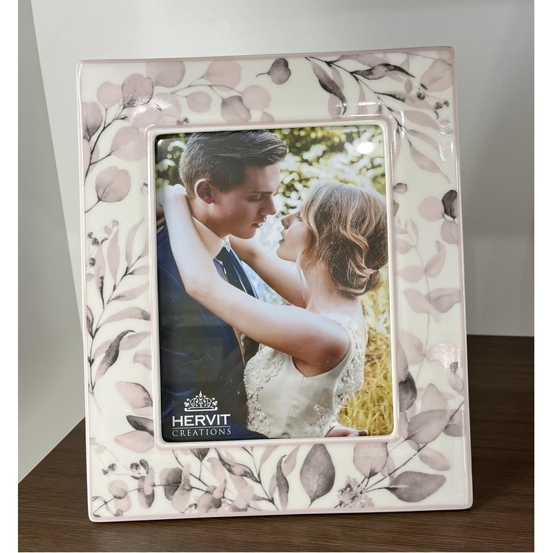 PORTAFOTO 15X18 CM. BOTANIC IN PORCELLANA ROSA 22X27 CM. HERVIT