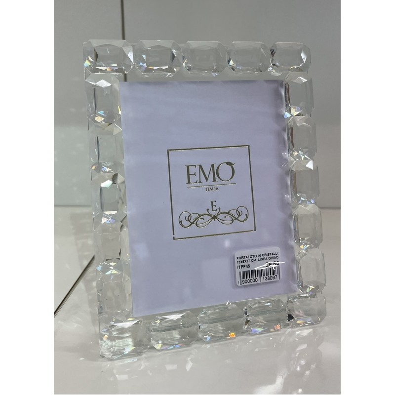 PORTAFOTO IN CRISTALLO 13X6X17 CM. LINEA GHIACCIO EMO'