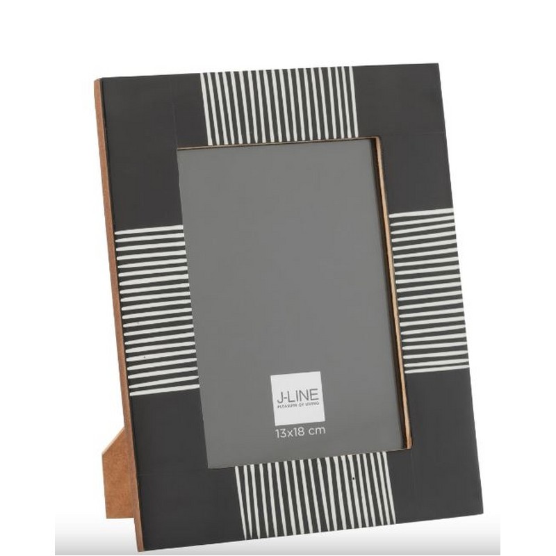 PORTAFOTO RIGHE 13X18 CM. LEGNO/RESINA NERO/BIANCO LARGE JOLIPA