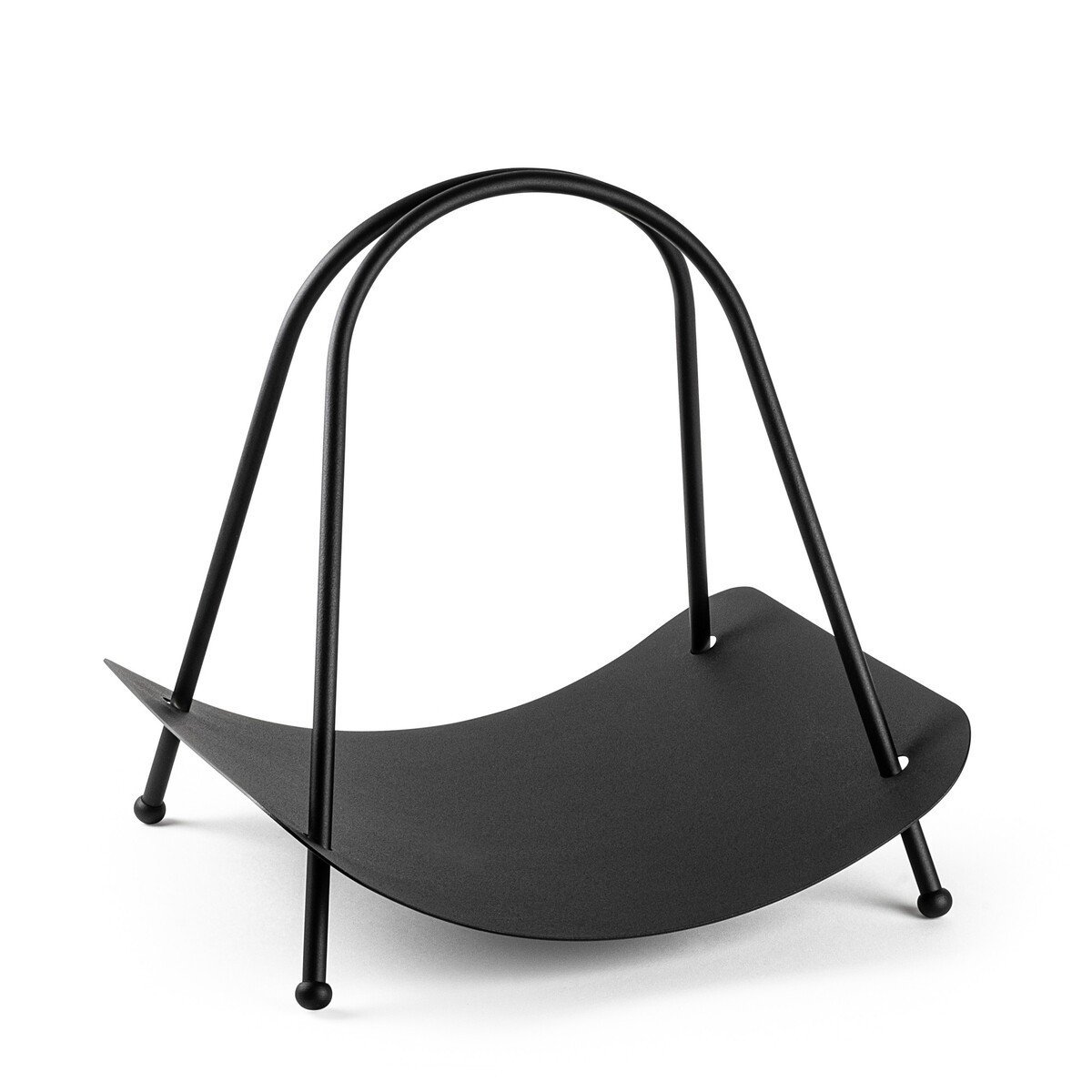 Portalegna di design in metallo nero H50 cm